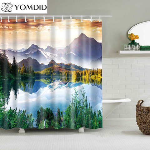 Nature Forest Shower Curtain For Wall Hanging Shower Curtains Bathroom Printed Curtains Forest Dense Fog Pattern Shower Curtains ► Photo 1/6
