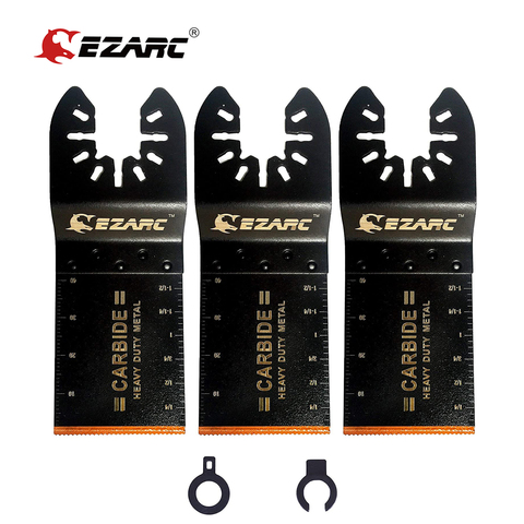 EZARC 3pcs Carbide Tooth Blade Oscillating Saw Blades Multitool Oscillating Tool Accessories for Cutting Metal,Steel Nails,Bolts ► Photo 1/6