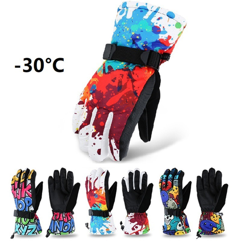 Professional Adult Teenager Ski Gloves Snowboard Gloves Motorcycle Winter Thermal Riding Climbing Waterproof Snow Gloves ► Photo 1/6