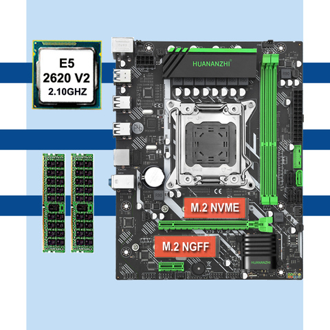 HUANANZHI X79 motherboard CPU memory set X79 LGA2011 motherboard Intel Xeon E5 2620 V2 RAM 2*8G DDR3 REG ECC ► Photo 1/6
