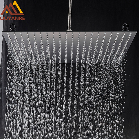 Matte Black 20inch Rainfall Shower Head Ultrathin Rain Shower Bathroom Shower Faucet Accessory Stainless Steel  Rain Shower Tap ► Photo 1/4