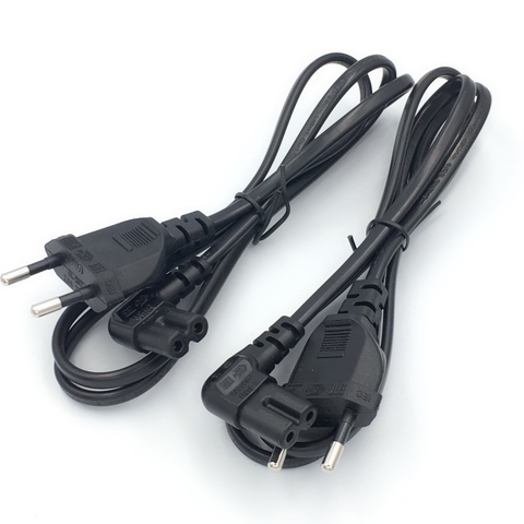 1/2/3/5m 2 Pin Euro Plug to Right Angle Turn Left Figure 8 C7 Plug Power Cable ► Photo 1/2