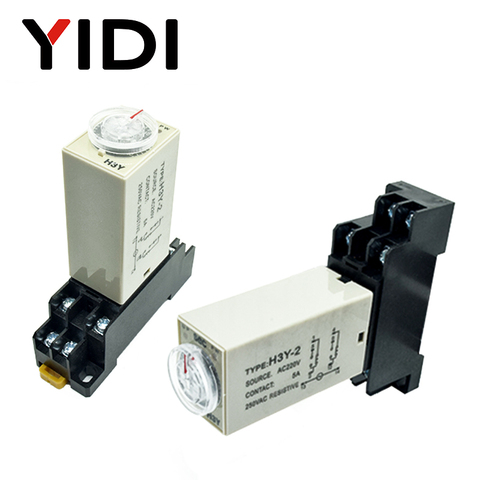 H3Y-2 Time Relay DC12V AC 220V 0-30 Sec 0-30 Minute 0-60s 0-60min Delay Timer 220VAC Timer Relay with Base Socket ► Photo 1/6