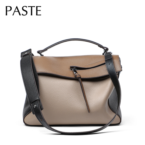 Famous Brand Design Women's Handbag Big 100% Head Layer Cowhide Female Shoulder Bag Panelled Retro Soft Tote Bag ► Photo 1/6