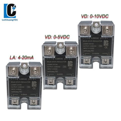 SSR 0-5V 0-10V 4-20mA Voltage Regulator Single Phase Solid State Voltage Regulator  SSR-1VD/VF/LA10A-120A ► Photo 1/1
