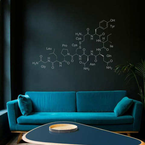 Science Chemisrty Oxytocin Molecule Vinyl Wall Decal Vinyl Interior Deisgn School Decor Wall Sticker Reading Room Wallpaper 4473 ► Photo 1/4