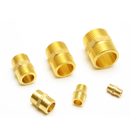 Double outer filament Brass Pipe Hex Nipple Fitting Quick Adapter 1/8