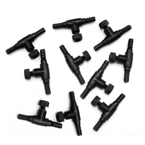 10 Pcs T-Shaped Aquarium Air Pump Control Valve Tee Connector Aeration Pump 2 Way Air Line Regulator Connector for Pump ► Photo 1/6