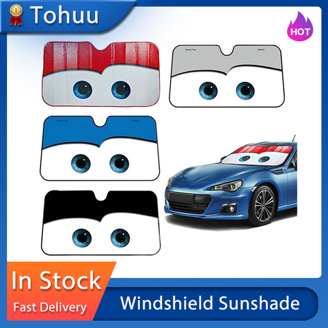 Cartoon Window Foils 5 Colors Eye Pixar Heated Windshield Sunshade 130x70cm Car Front Window Visor Car Solar Protect ► Photo 1/6