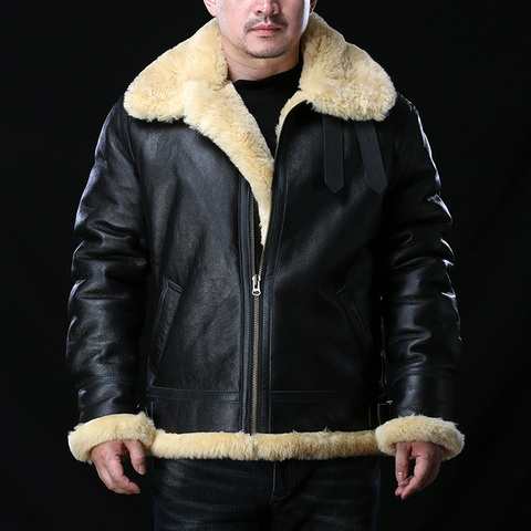 F1800 Red Tornado European Size High Quality Super Warm Genuine Sheep Leather Coat Big B3 Shearling Bomber Military Fur Jacket ► Photo 1/6