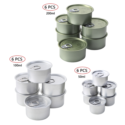 6 Self-Seal Tin Can Tinplate Press In Storage Canning Leakproof Food Storage Container Reusable DIY Organizer Jar with Ring Lid ► Photo 1/6