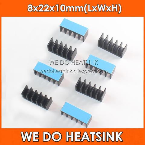 WE DO HEATSINK 8x22x10mm Aluminum Black Anodized Heatsink Radiator Cooling Cooler for Raspberry pi Electronic Chip IC With Therm ► Photo 1/5