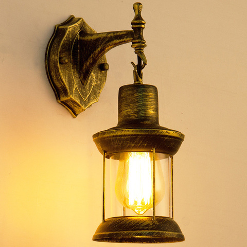 Bar Cafe Antique Lantern Clothing Store Restaurant Aisle Industrial Lamp Chinese lamp Retro vintage light glass wall light ► Photo 1/6