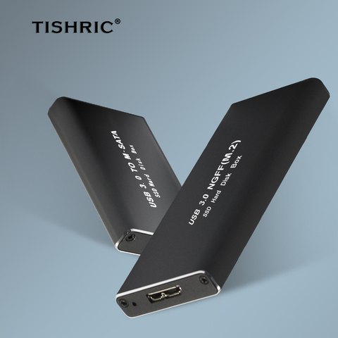 TISHRIC Msata Case USB 3.0 Enclosure Hard Drive Box USB to MSATA/NGFF SSD M2 SSD Box Adapter External Hard Disk Case ► Photo 1/1