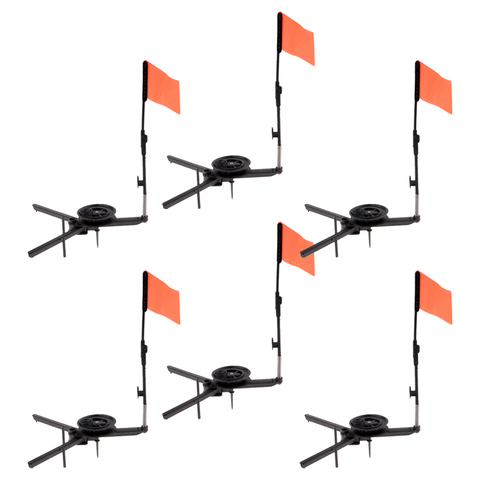 6pcs ABS Ice Fishing Tip-Up Ice Fishing Rod With Hole Cover And Orange Flag Winter Fishing Accessories ► Photo 1/6