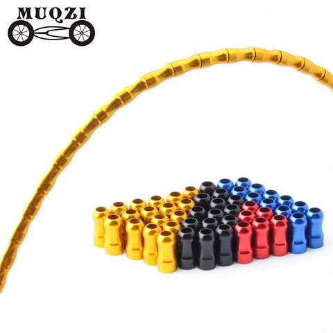 MUQZI 20pcs Bike Derailleur Shift Brake Fishbone Line Tube Cap  Slub Catheter Aluminum Alloy Protection Shell Mountain Road Bicy ► Photo 1/6