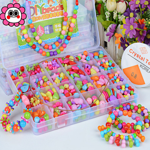 1200pcs DIY Handmade Beaded Children's Toy Creative Loose Spacer Beads Crafts Making Bracelet Necklace Jewelry Kit Girl Toy Gift ► Photo 1/6