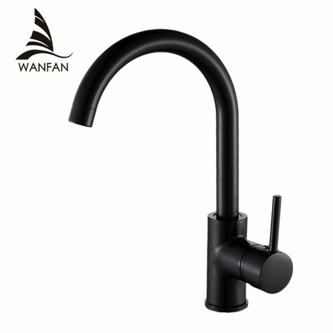 Kitchen Faucets Brass Kitchen Sink Water Faucet 360 Rotate Swivel Faucet Mixer Single Holder Single Hole Black Mixer Tap 7115 ► Photo 1/6
