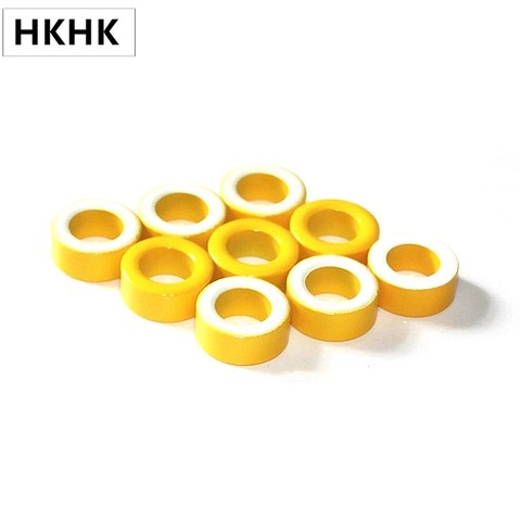 KT106-26 Iron powder cores T106-26 OD*ID*HT 27*14*11.5 mm 93nH/N2 75ue Iron dust Ferrite Toroid Core toroidal yellow white AG ► Photo 1/6