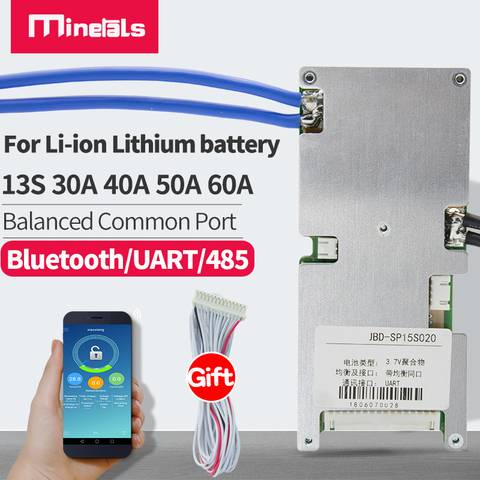 13S lithium battery BMS 48V smart BMS  bluetooth 485/UART ternary 18650 polymer protection board intelligent BMS ► Photo 1/6