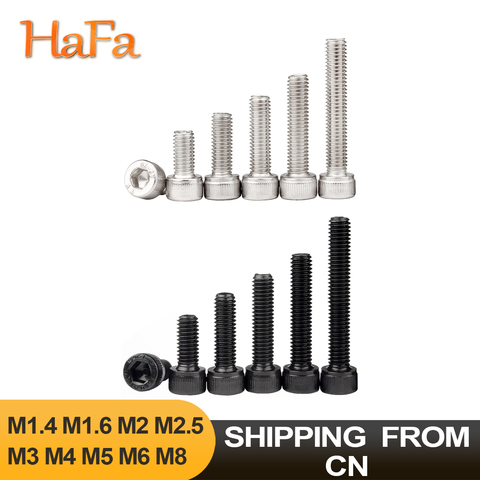 5-50PCS M1.4 M1.6 M2 M2.5 M3 M4 M5 M6 M8 Hex Allen Socket Cap Head Screw 304 Stainless Steel DIN912 Black Grade 12.9 Bolt Screws ► Photo 1/6