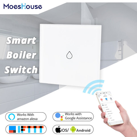 WiFi Smart Boiler Switch Water Heater Smart Life Tuya APP Remote Control Amazon Alexa Echo Google Home Voice Control Glass Panel ► Photo 1/6