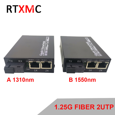 1G2E 1.25G Fiber port & 2*10/100/1000M Gigabit Ethernet Switch 2 Port 1.25G fiber 2 RJ45 fiber optic media converter PCBA ► Photo 1/6