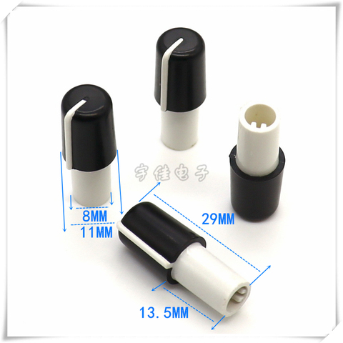 5 Piece 11×29MM plastic half shaft knob potentiometer rotary encoder volume switch knob suitable for D axis 6MM ► Photo 1/5