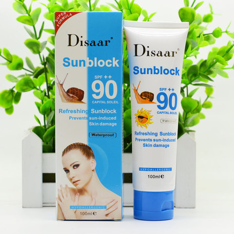 Snail Sunscreen Cream 100ml,Protection Face Cream Disaar Sunblock 90++ Protective Cream Pigmentation SPF ► Photo 1/6