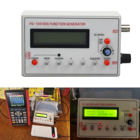 FG-100 DDS Function Signal Generator Frequency Counter 1Hz - 500KHz Signal Source Module Sine+Square+Triangle+Sawtooth Waveform ► Photo 1/6