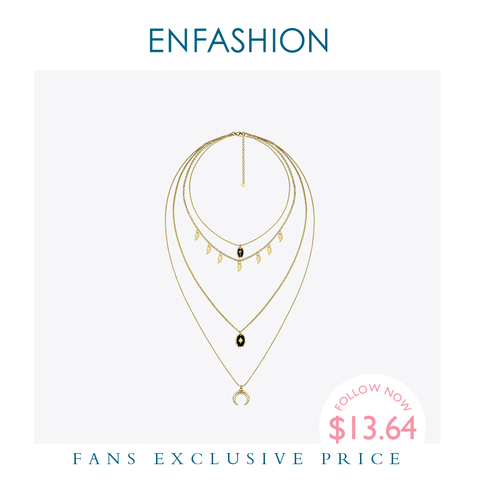 Enfashion Multi Layer Chain Necklace For Women Holiday Vintage Gold Color Long Bohemian Choker Necklaces Jewelry Gifts P193008 ► Photo 1/5