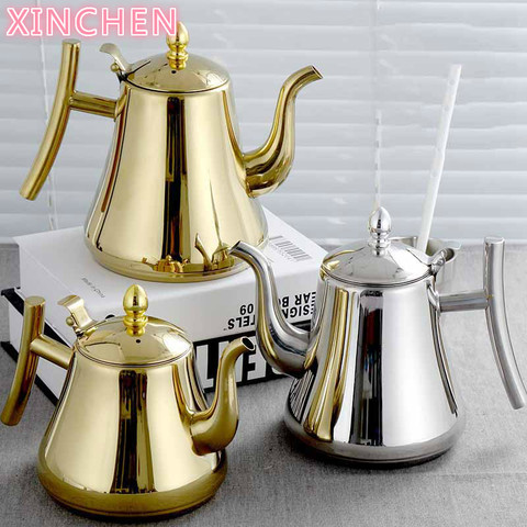 XINCHEN 2022Stainless Steel Teapot with Filter Hotel Restaurant Hotel Home Induction Cooker Long Mouth Large Capacity Teapot ► Photo 1/4