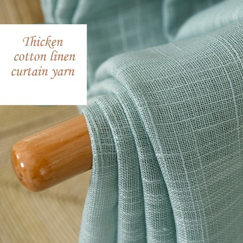 Simple modern cotton slub curtain yarn pure color cotton linen curtain yarn is thickened white curtain yarn for bedroom living ► Photo 1/6