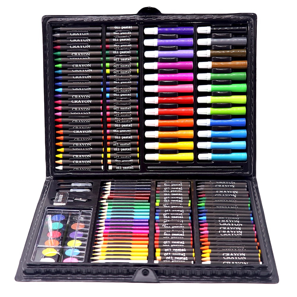 168pc Drawing Pen Art Set Kit Colored Pencils and Sketch Charcoal