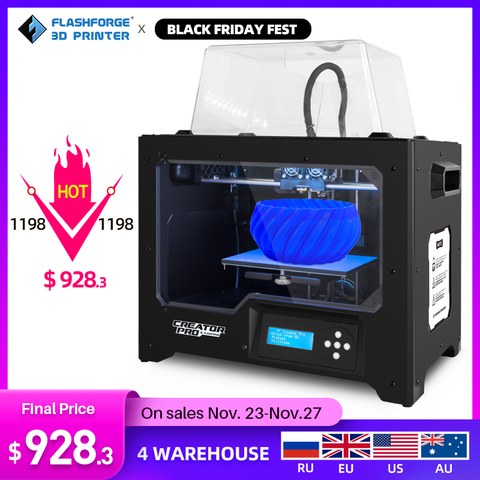 Price History Review On New Flashforge Creator Pro 3d Printer Open Source Dual Extruder W 2 Spools Aliexpress Seller Flashforge Global Store Alitools Io