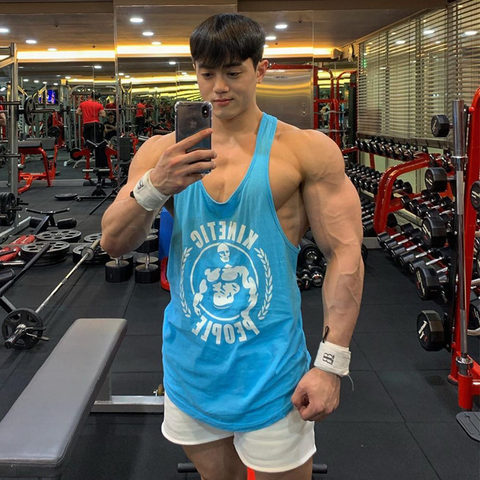 Gym Sleeveless Shirt Men Bodybuilding Tank Tops Fitness Workout Cotton Print Singlet Stringer Undershirt Male Casual Summer Vest ► Photo 1/6