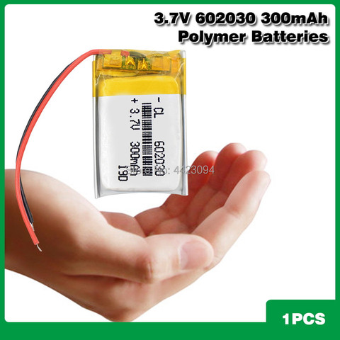 602030 mini Lipo Rechargeable Lithium Battery 300mAh 3.7V Bluetooth MP3 Wireless Card Audio Recorder Li-ion Cell Batteries ► Photo 1/6