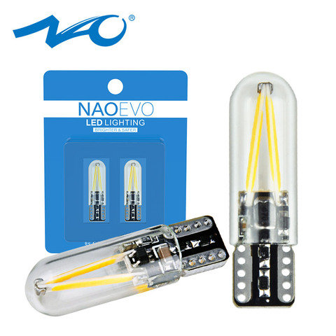 NAO W5W led Bulb T10 LED drl Car interior light SMD 194 168 COB Glass Auto Filament Lamp 12V red White Yellow Crystal blue New ► Photo 1/6