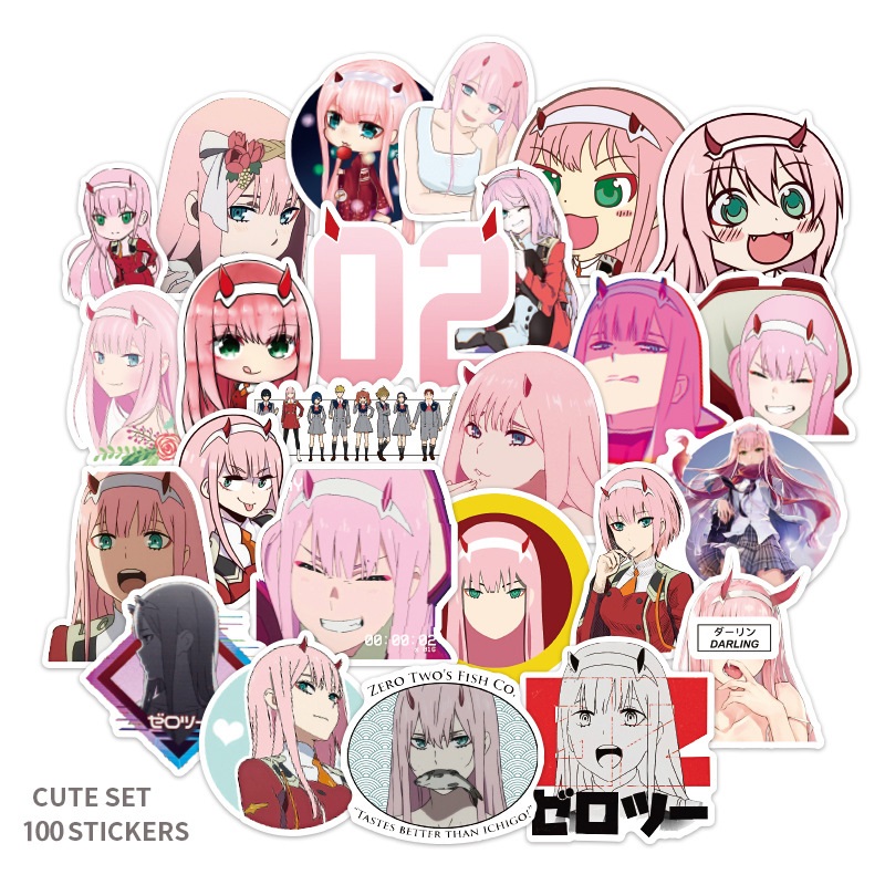 Anime DARLING In The FRANXX Stickers Waterproof PVC Laptop Luggage Guitar  Car Skateboard VSCO ZERO TWO Hentai Sticker Kids - Price history & Review |  AliExpress Seller - Yong Qin Store 