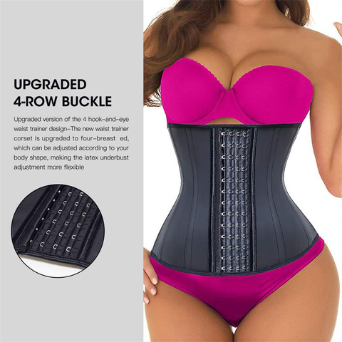 Burvogue Latex Waist Trainer Shaper 9 Steel Bone Underbust Corset Weight Loss Waist Shaper Plus Size Sexy Waist Cincher ► Photo 1/6