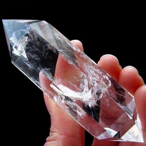 1PC Natural White Quartz Clear Crystal Obelisk Reiki Treatment Healing Stone Polishing Double-pointed Hexagonal Wand Home Decor ► Photo 1/6