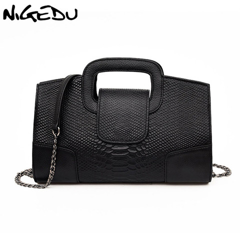 NIGEDU Brand Crocodile women handbag Luxury party ladies evening bags PU Leather Shoulder Bag women Chain Messenger Bag Clutches ► Photo 1/6