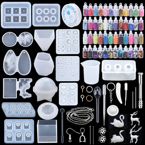 11 Styles Epoxy Casting Molds Set Silicone UV Casting Tools kits Resin Casting Molds For Jewelry making DIY Earring Findings ► Photo 1/6
