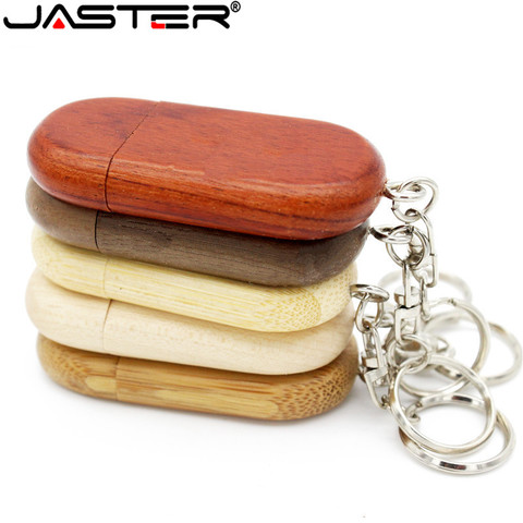 JASTER 1PCS free custom logo mini Wooden batten usb flash drive pendrive 64gb 16gb 32GB 4GB U disk memory Stick wedding gifts ► Photo 1/6