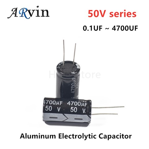 Aluminum Electrolytic Capacitor 50V 0.1UF 0.47UF 1UF 2.2UF 3.3UF 4.7UF 10UF 22UF 33 47 100 220 330 470 680 1000 2000 3300 4700UF ► Photo 1/3