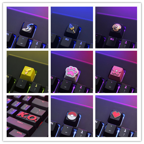 1pc Zinc Aluminium Alloy Key Cap for MX switch Mechanical Keyboard Stereoscopic relief keycap for Sakura Switch R4 Height ► Photo 1/6