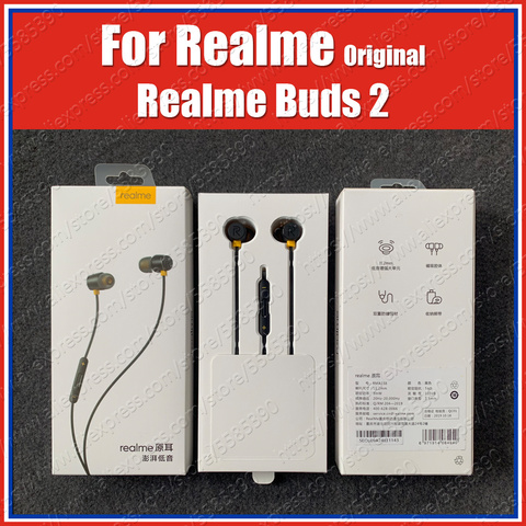 RMA155 Magnetic Control Original Realme Buds 2 Earphones 3.5mm headset Realme X2 Pro XT 5i 5 Pro XT C2 Q 3 Pro X Lite Master ► Photo 1/6