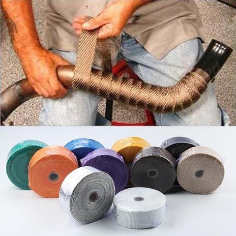 5m Exhaust Pipe Cloth Glass Fiber Tape Auto Exhaust Pipe Wrap Insulation Cotton Cloth Insulation Heat Wrapped Tape ► Photo 1/6