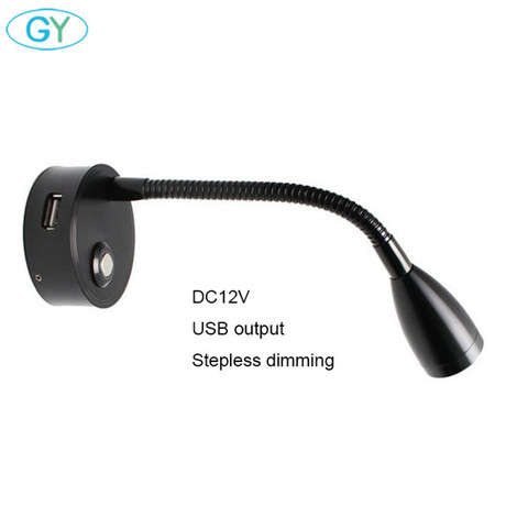 DC12V Bedside Reading Light, Dimmable LED Bed Reading Lamp Touch Switch Headboard Wall Surface Mount lamp for VR boat ► Photo 1/6