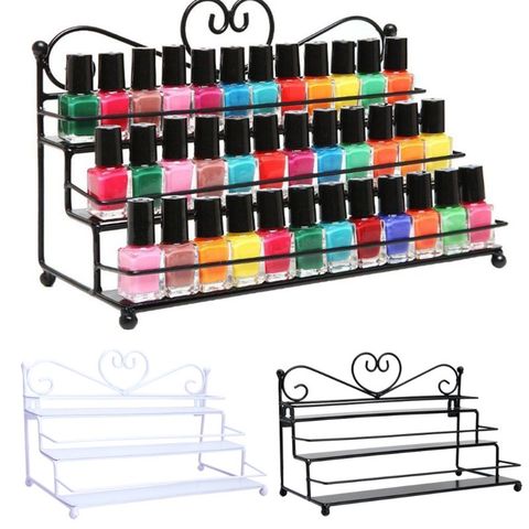 New Metal Heart 3Tier Nail Polish Holder Display Table Top Wall Rack Organizer ► Photo 1/6